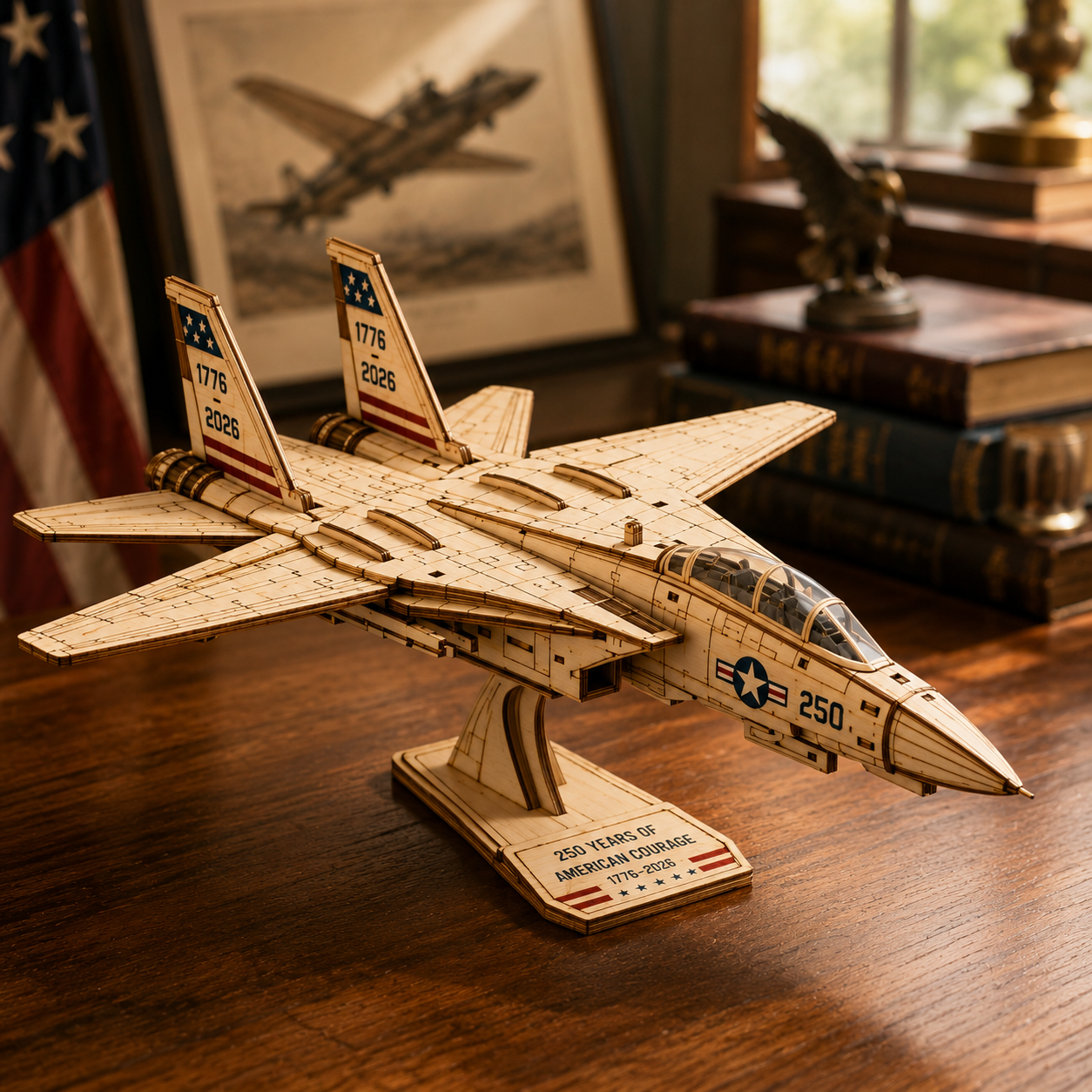 F-14 Tomcat Wooden 3D Puzzle Model – U.S. 250th Anniversary Commemorative Edition