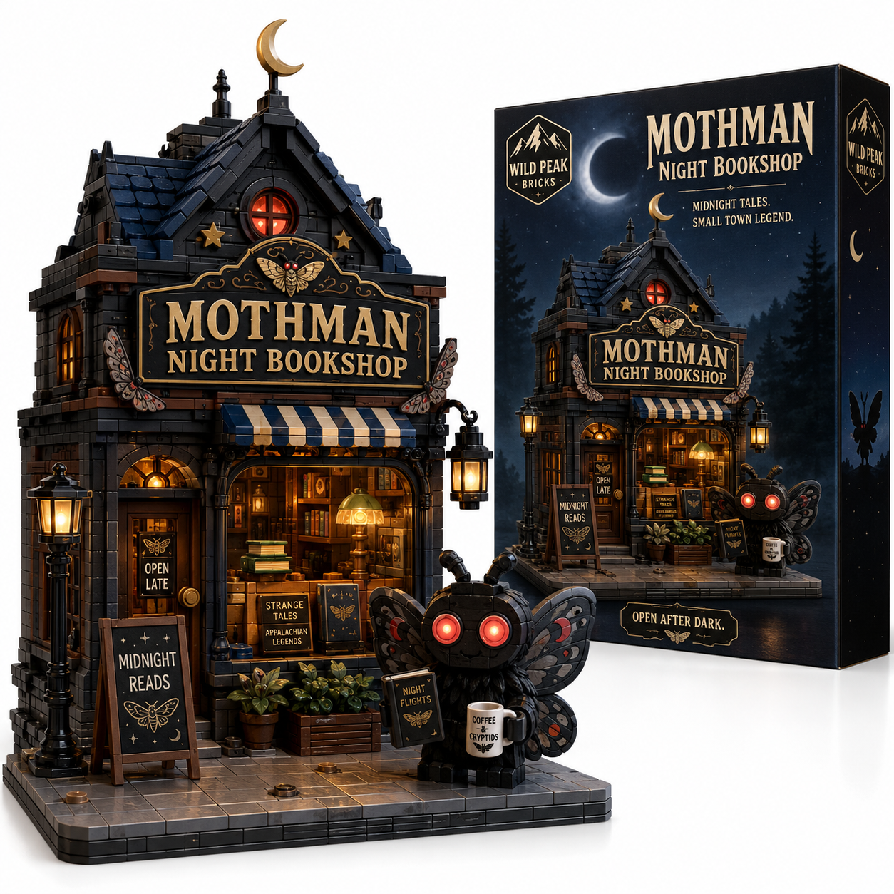 Cozy Cryptid Cabins-Mothman Night Bookshop