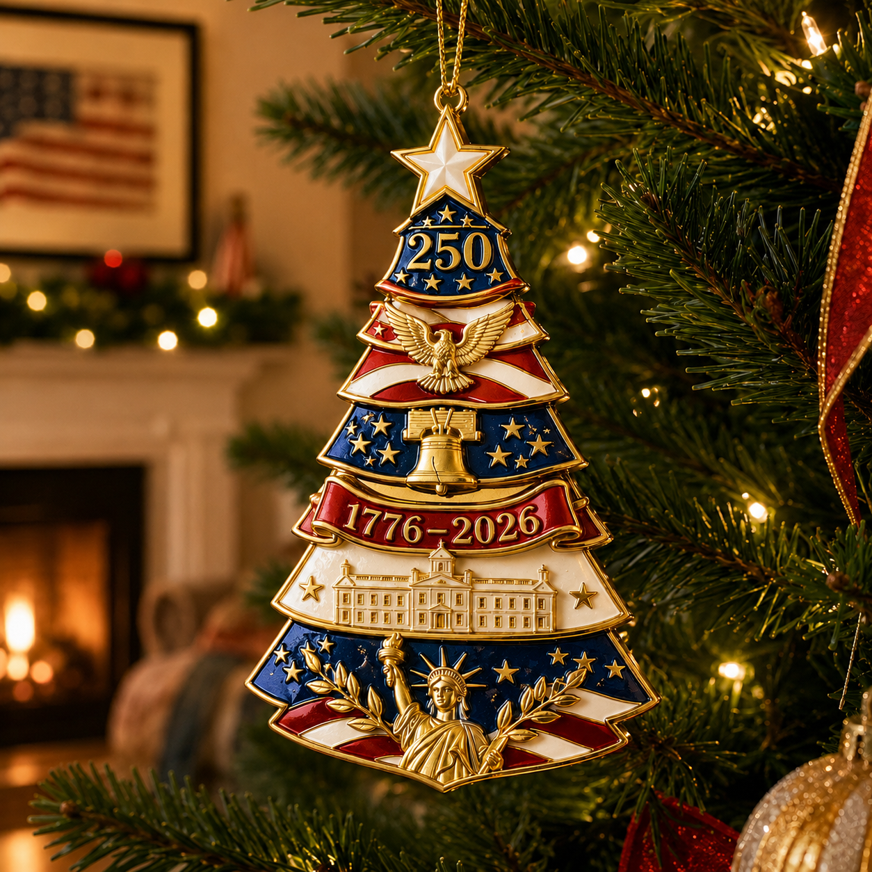 America 250 Symbols of Freedom Commemorative Christmas Ornament
