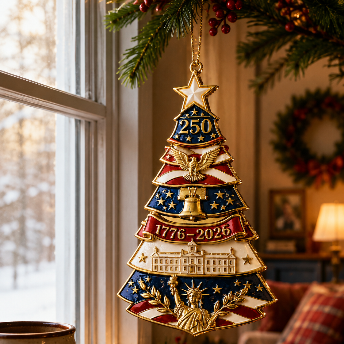 America 250 Symbols of Freedom Commemorative Christmas Ornament