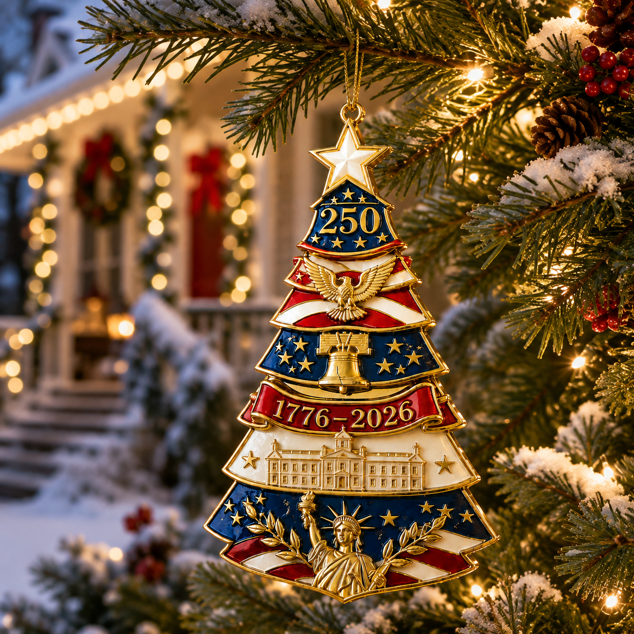 America 250 Symbols of Freedom Commemorative Christmas Ornament