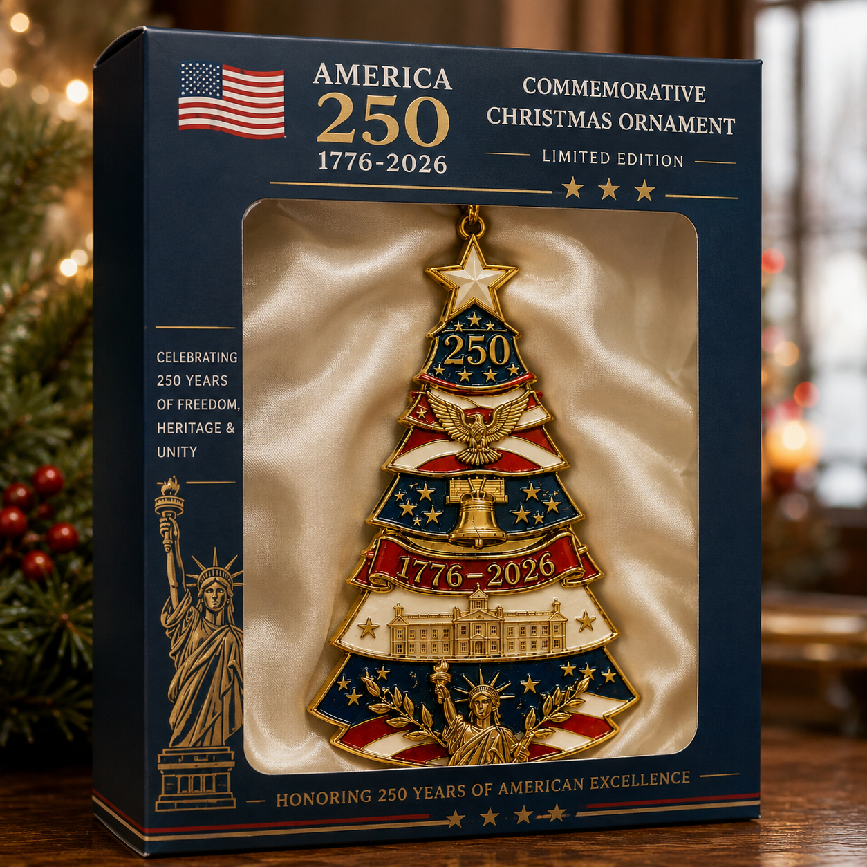America 250 Symbols of Freedom Commemorative Christmas Ornament