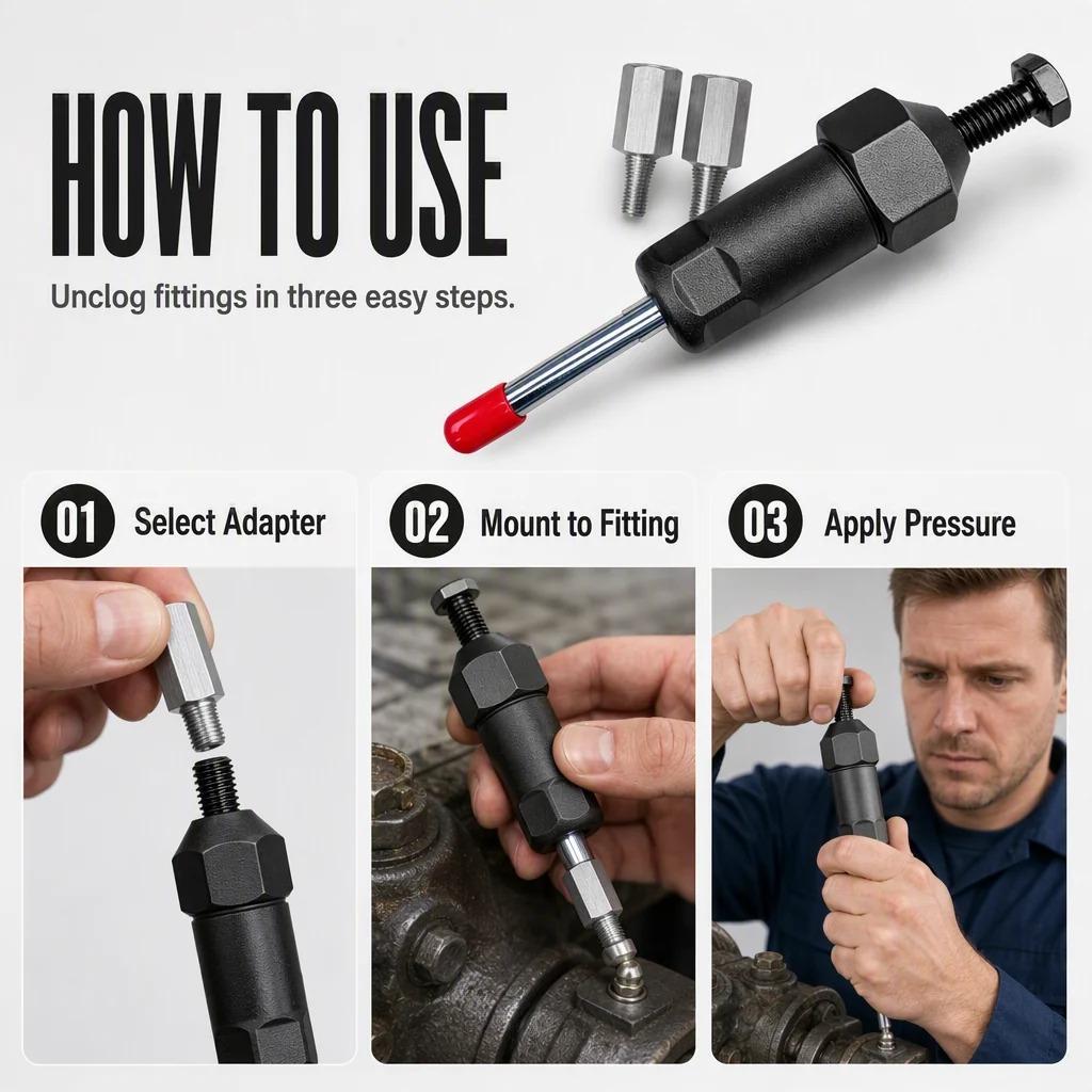 Grease fitting cleaner adapter options