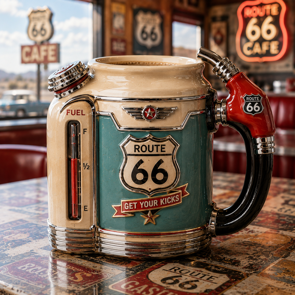 Route 66 Centennial Gas Station Mug | 100th Anniversary Collector’s Edition