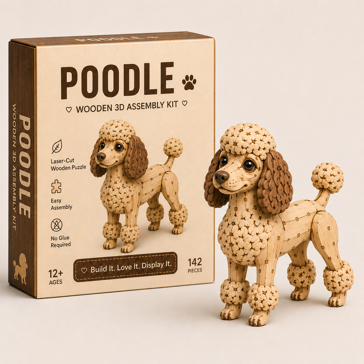 Woodland Paws Wooden Dog Figurine Collection