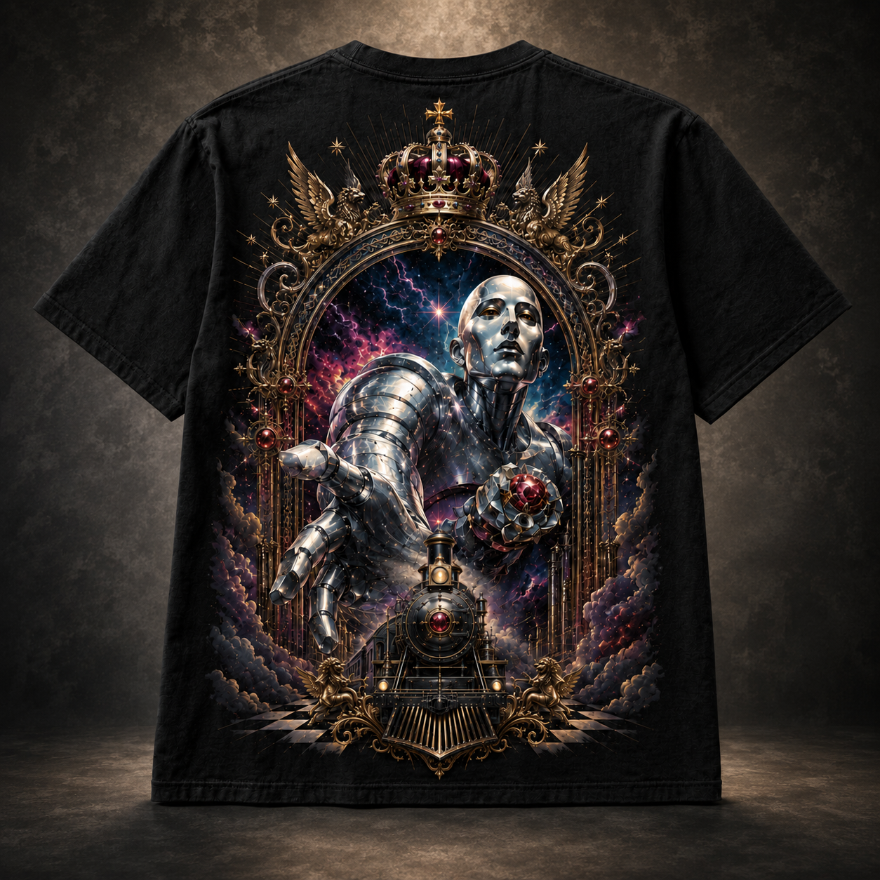 World News: Miracle Express | Mechanical Crown Black Rock T-Shirt