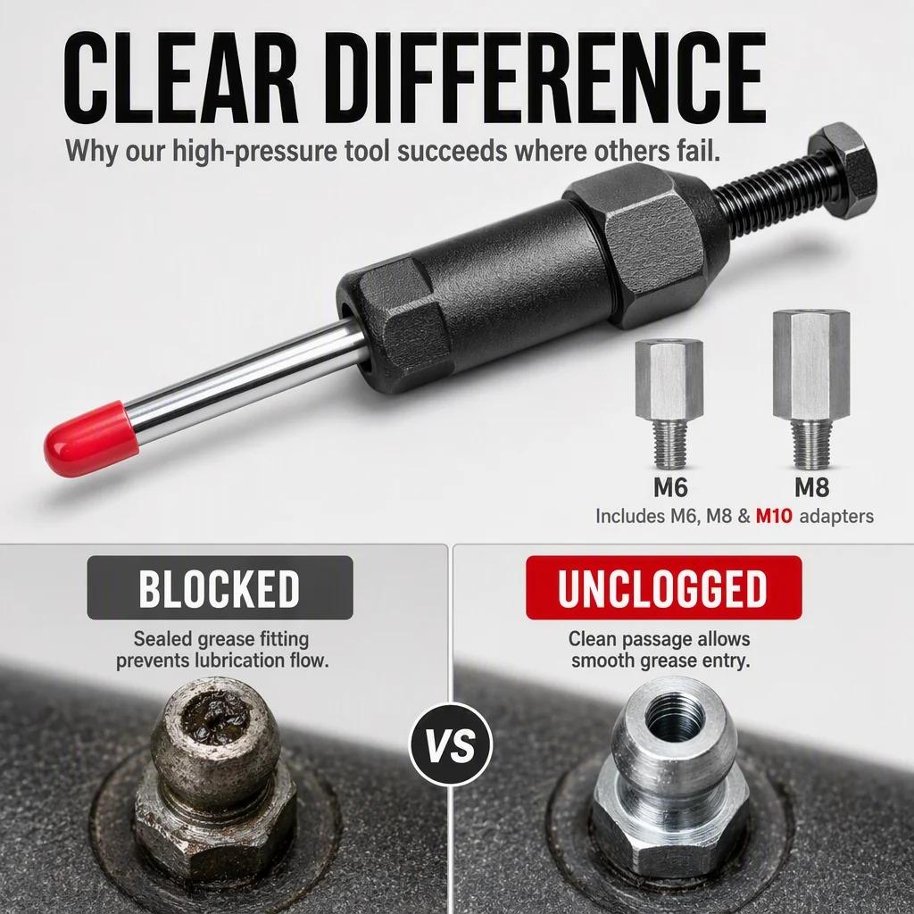 Durable steel grease cleaner tool construction