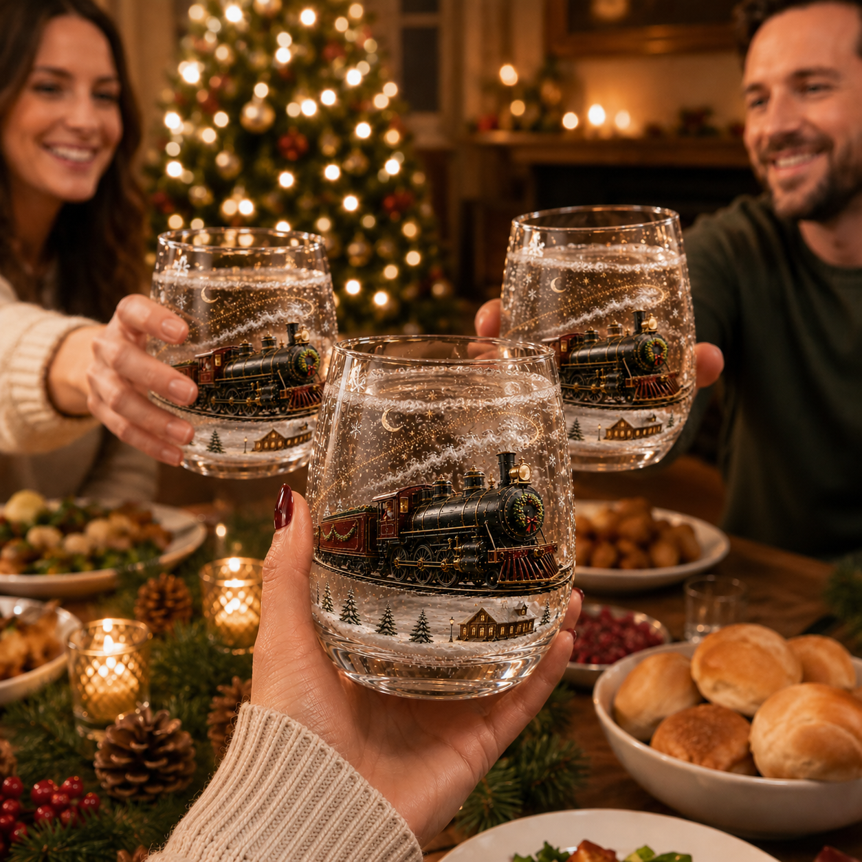 No. 844 Christmas Night Express | Winter Illustrated Glass