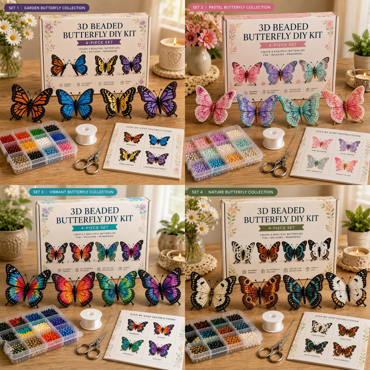 🦋 3D Beaded Butterfly DIY Kit