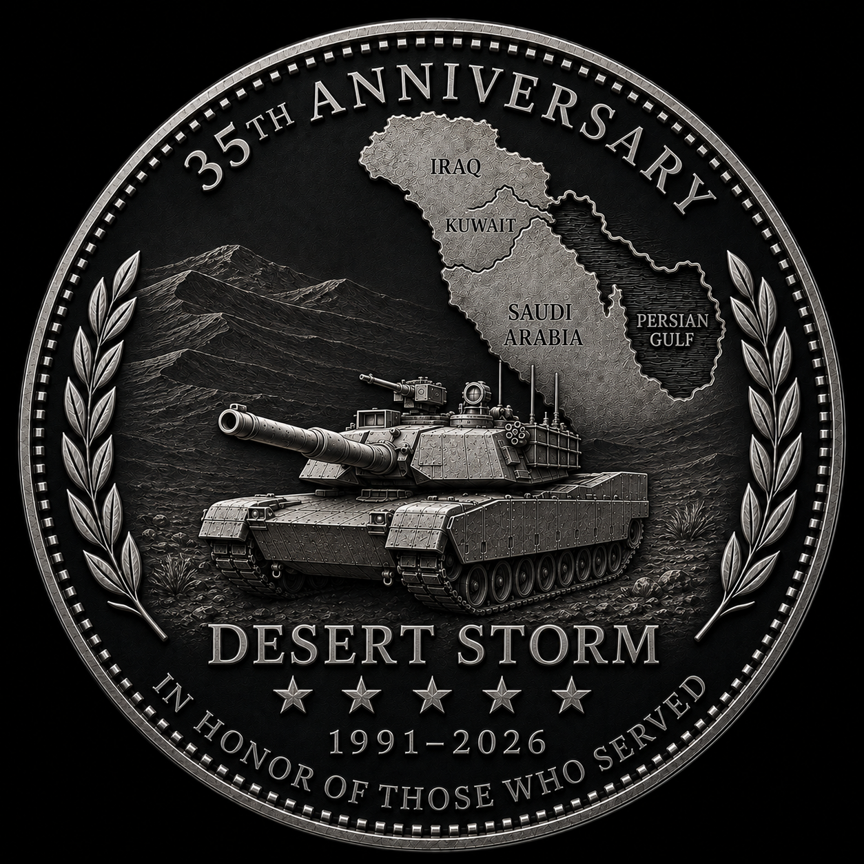 35th Anniversary Operation Desert Storm M1 Abrams Commemorative Coin