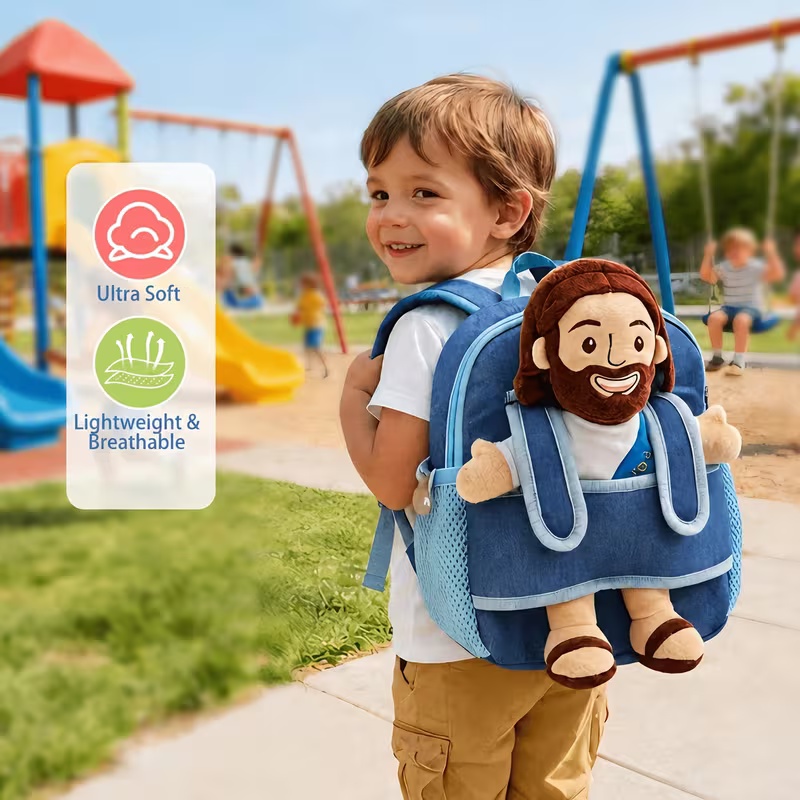 Carry His Love Everywhere — Jesus Loves You Plush & Backpack Set