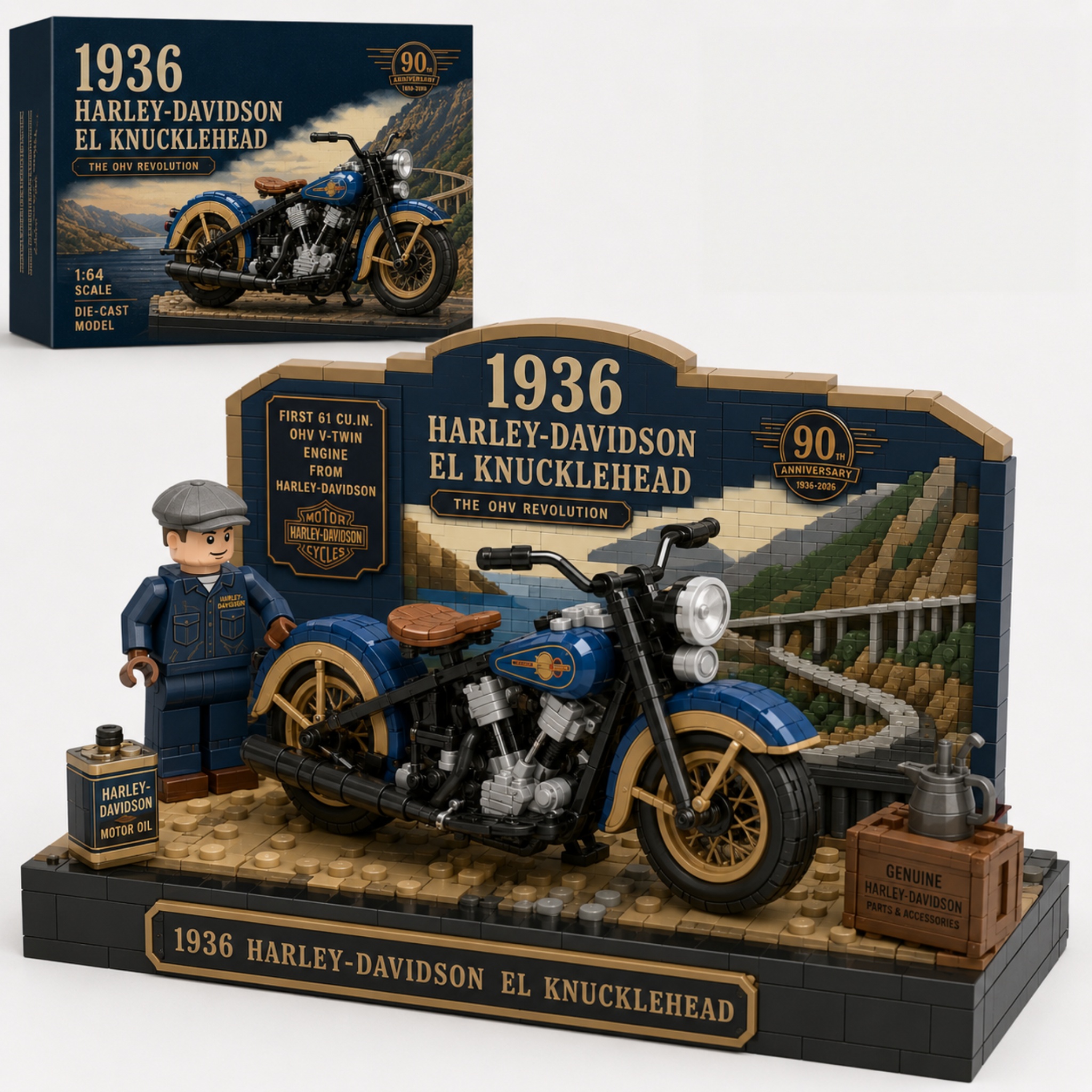 Build the Legend | 1936 EL Knucklehead Motorcycle Display Building Block
