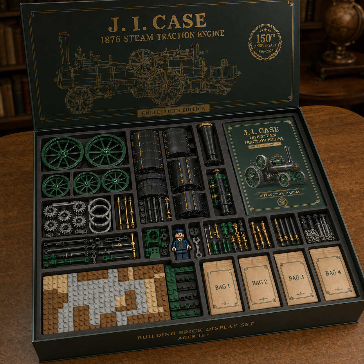 ⚙️ 150th Anniversary  J.I. Case 1876 Steam Traction Engine Building Blocks