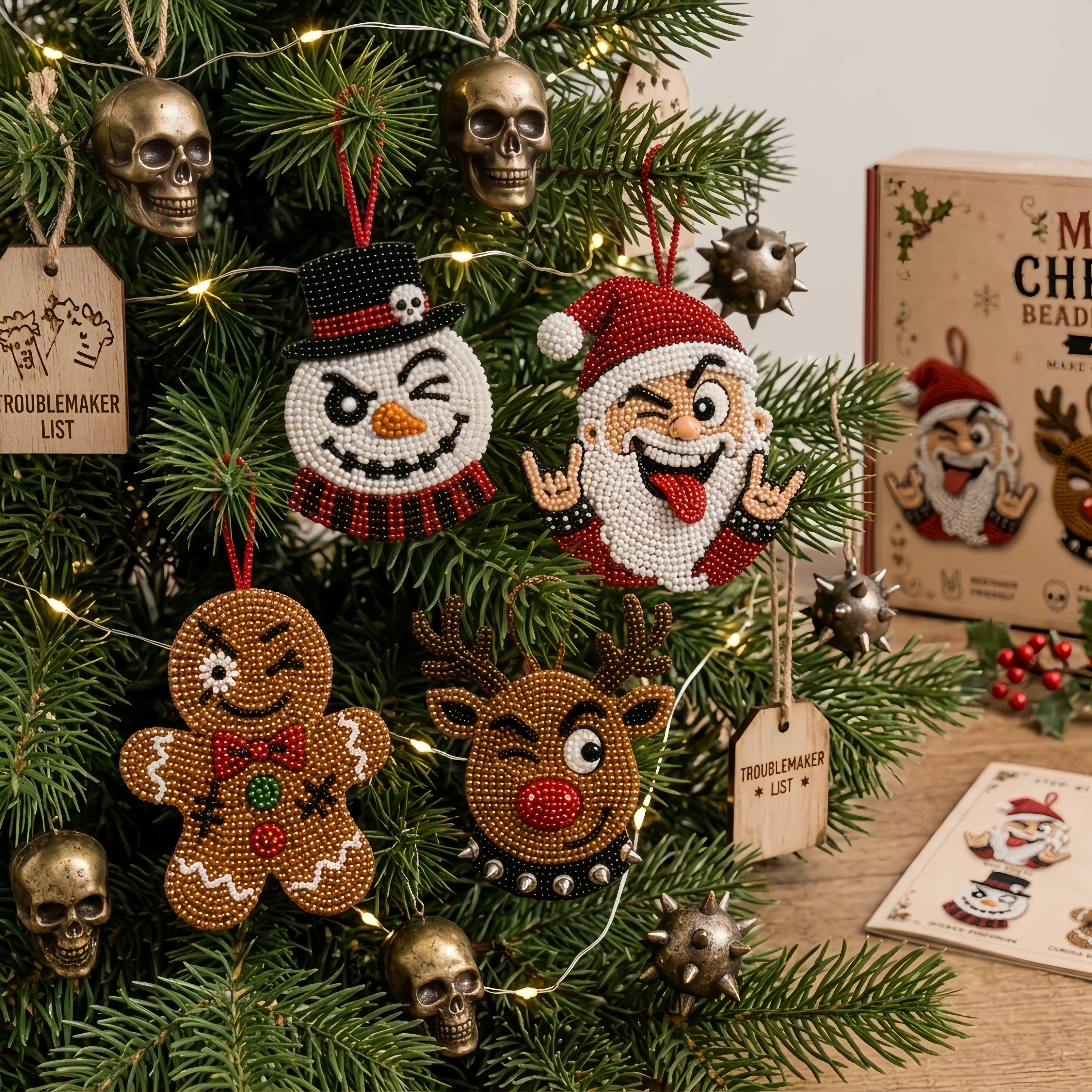 😜Mischief Christmas Beaded Ornament DIY Kit