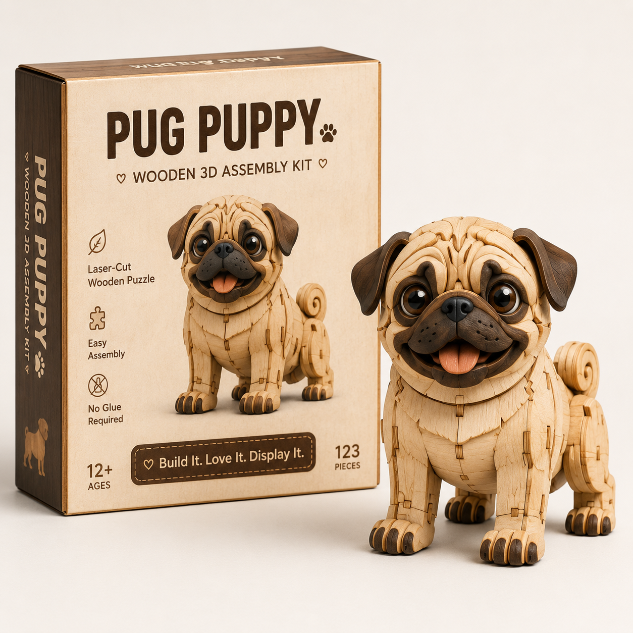 Woodland Paws Wooden Dog Figurine Collection