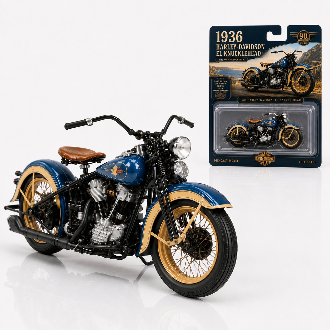 Ride Into Legend — 1936 Harley-Davidson EL Knucklehead 90th Anniversary Die-Cast Model