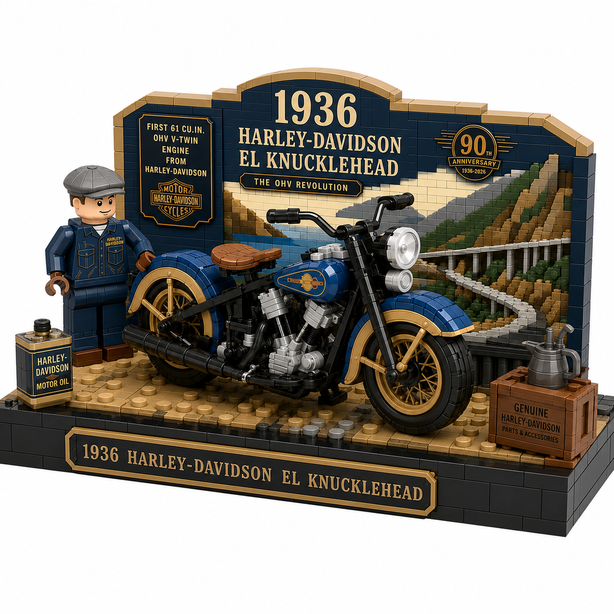 Build the Legend | 1936 EL Knucklehead Motorcycle Display Building Block