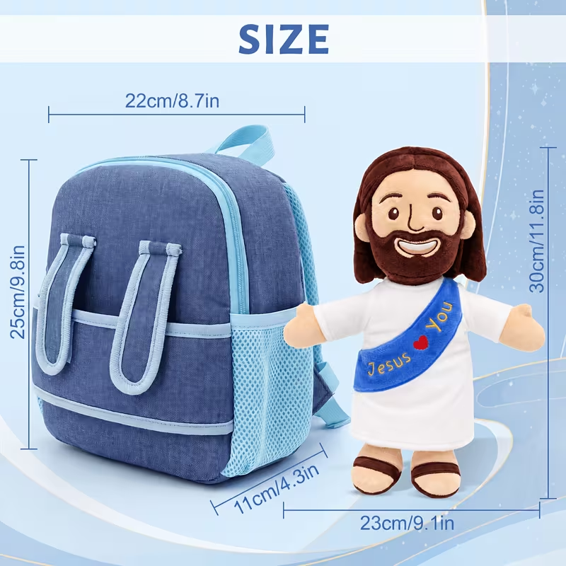 Carry His Love Everywhere — Jesus Loves You Plush & Backpack Set
