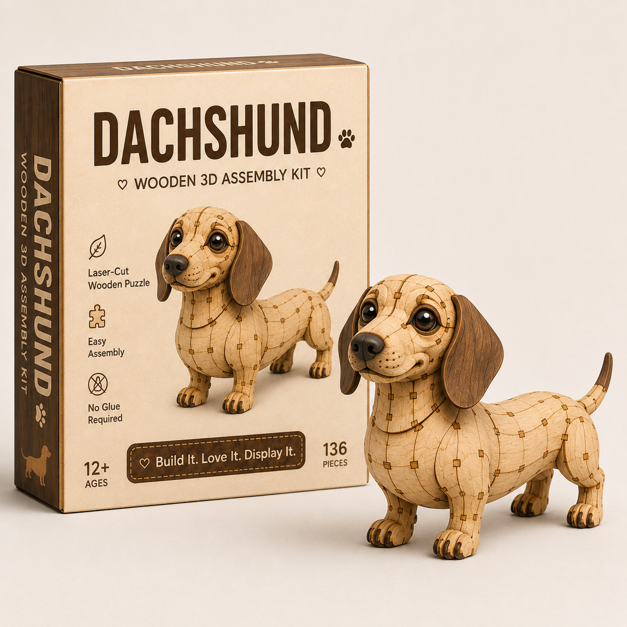 Woodland Paws Wooden Dog Figurine Collection