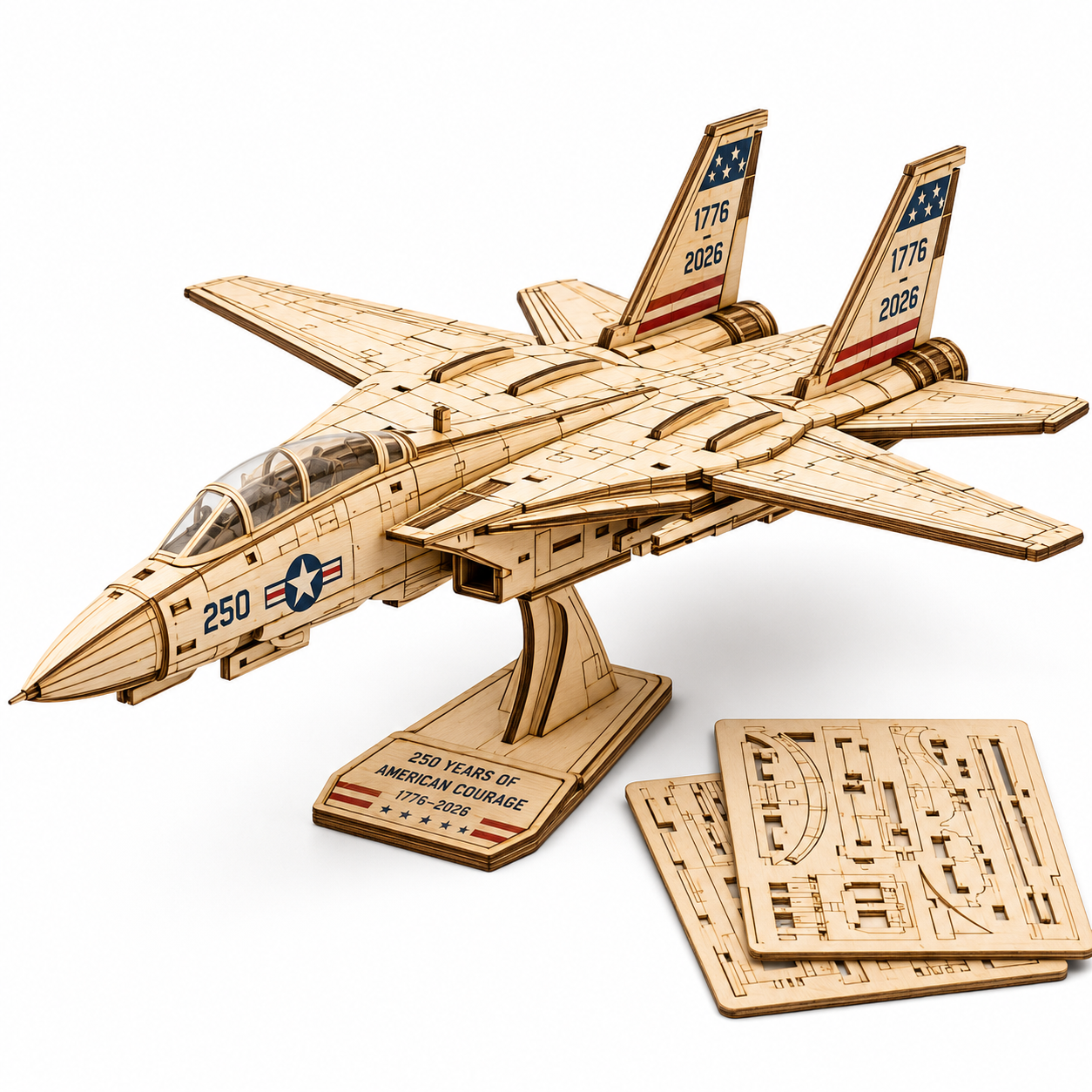 F-14 Tomcat Wooden 3D Puzzle Model – U.S. 250th Anniversary Commemorative Edition