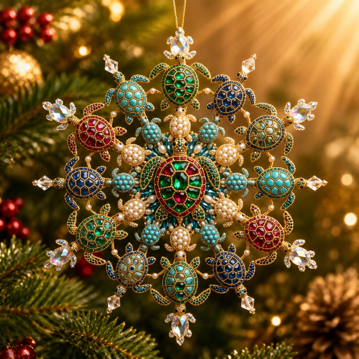 Sea Turtle Beaded Snowflake Ornament DIY Kit