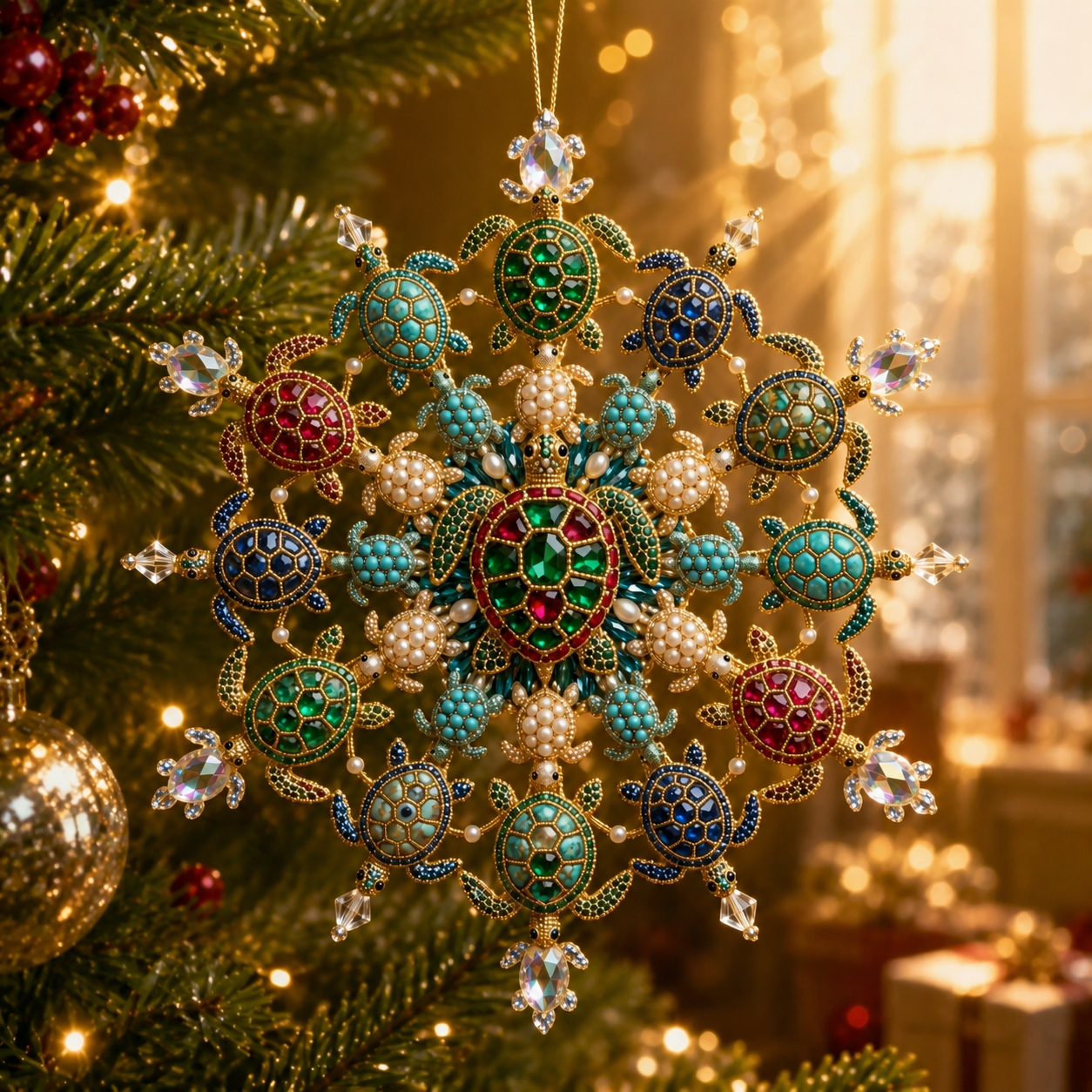 Sea Turtle Beaded Snowflake Ornament DIY Kit