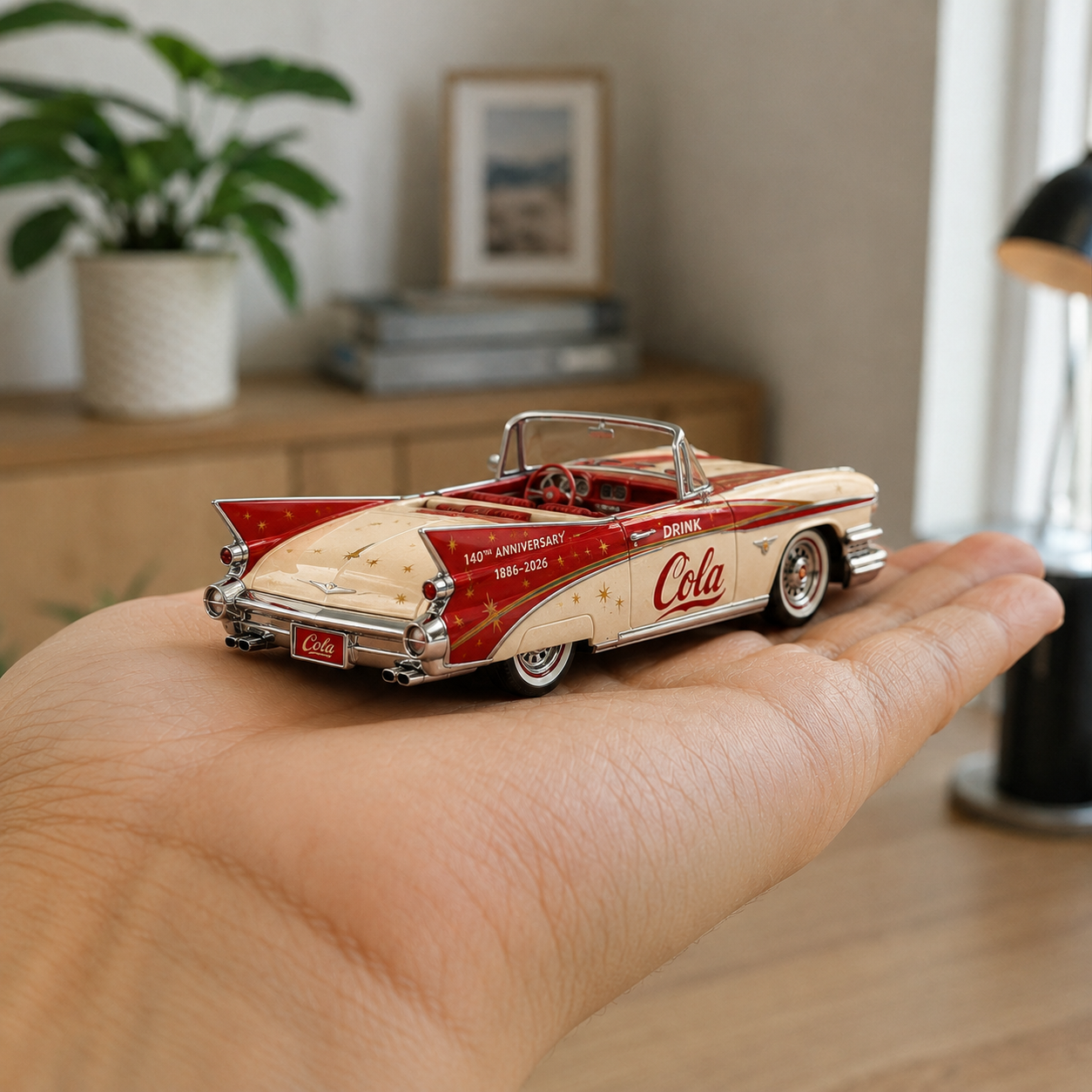 Classic Cola 140th Anniversary Tailfin Roadster | 1959 Vintage Convertible Die-Cast Collectible