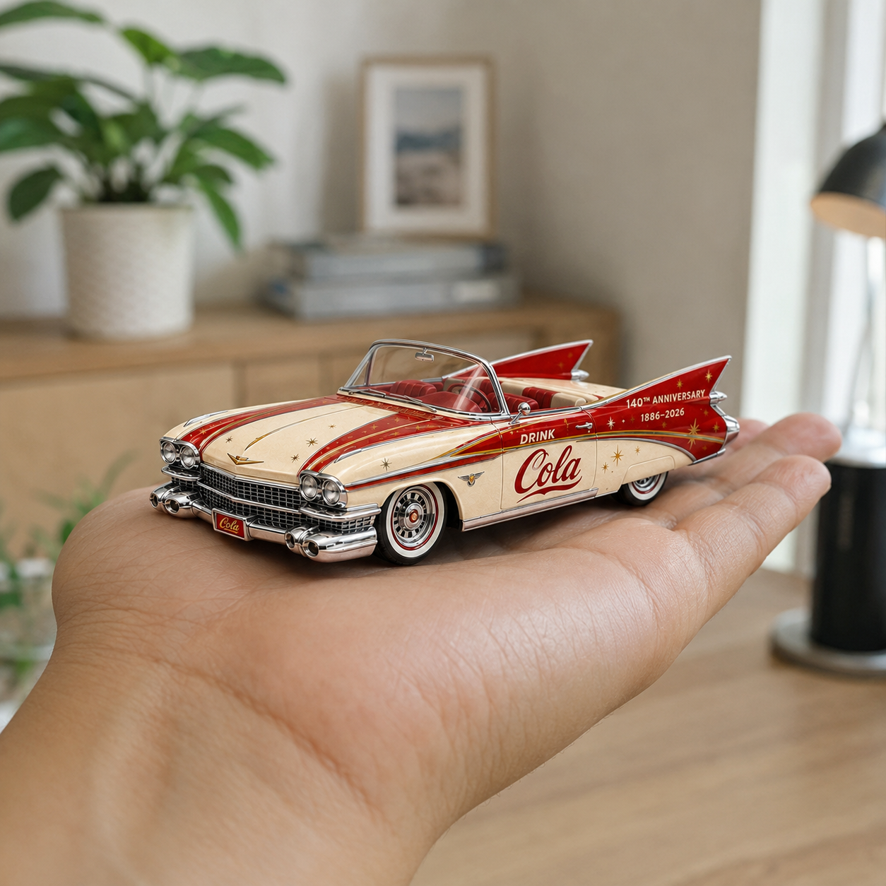Classic Cola 140th Anniversary Tailfin Roadster | 1959 Vintage Convertible Die-Cast Collectible