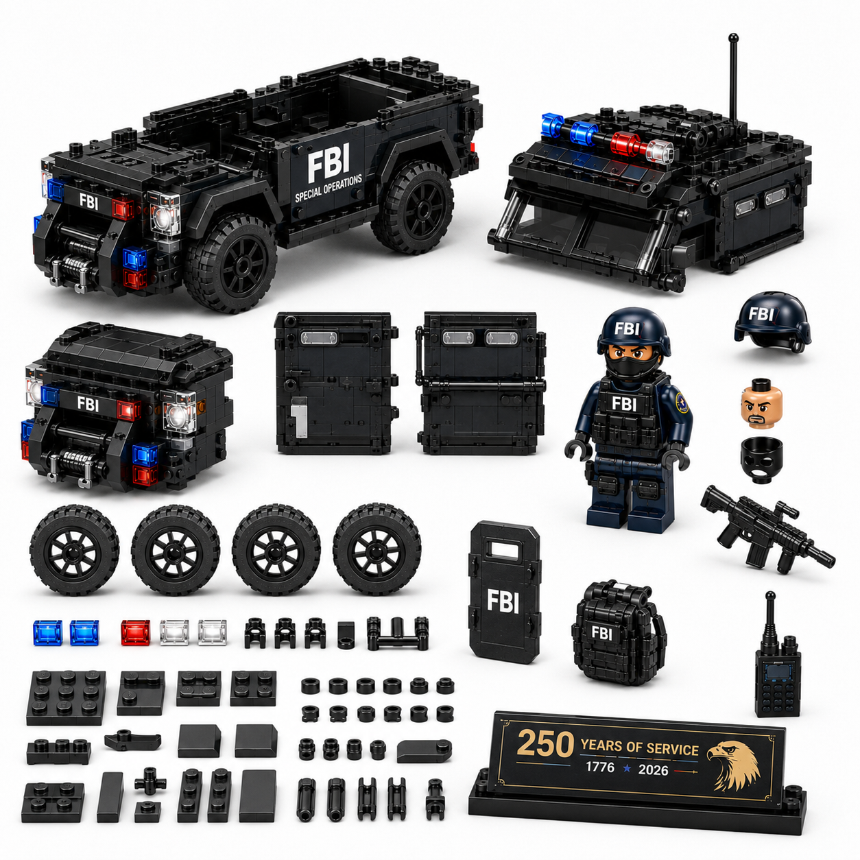 USA 250th Defender Tactical Unit | FBI Special Operations Building Set