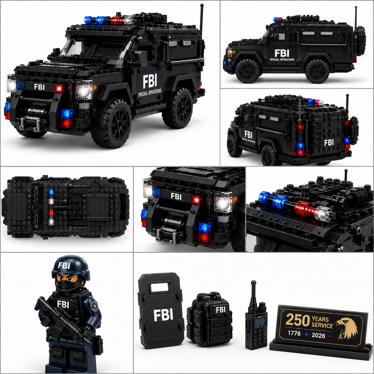 USA 250th Defender Tactical Unit | FBI Special Operations Building Set
