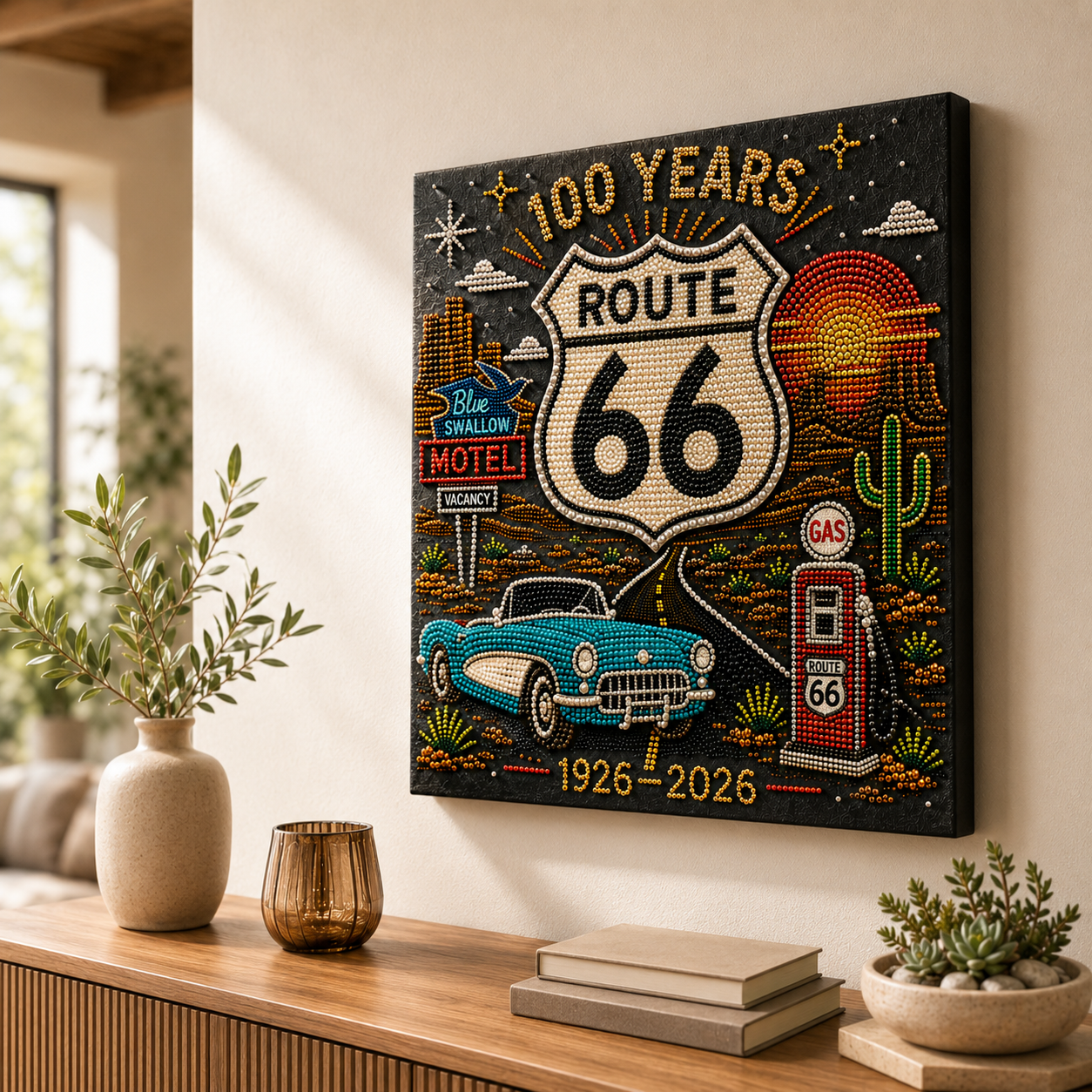 Route 66 Centennial Journey DIY Beaded Wall Art