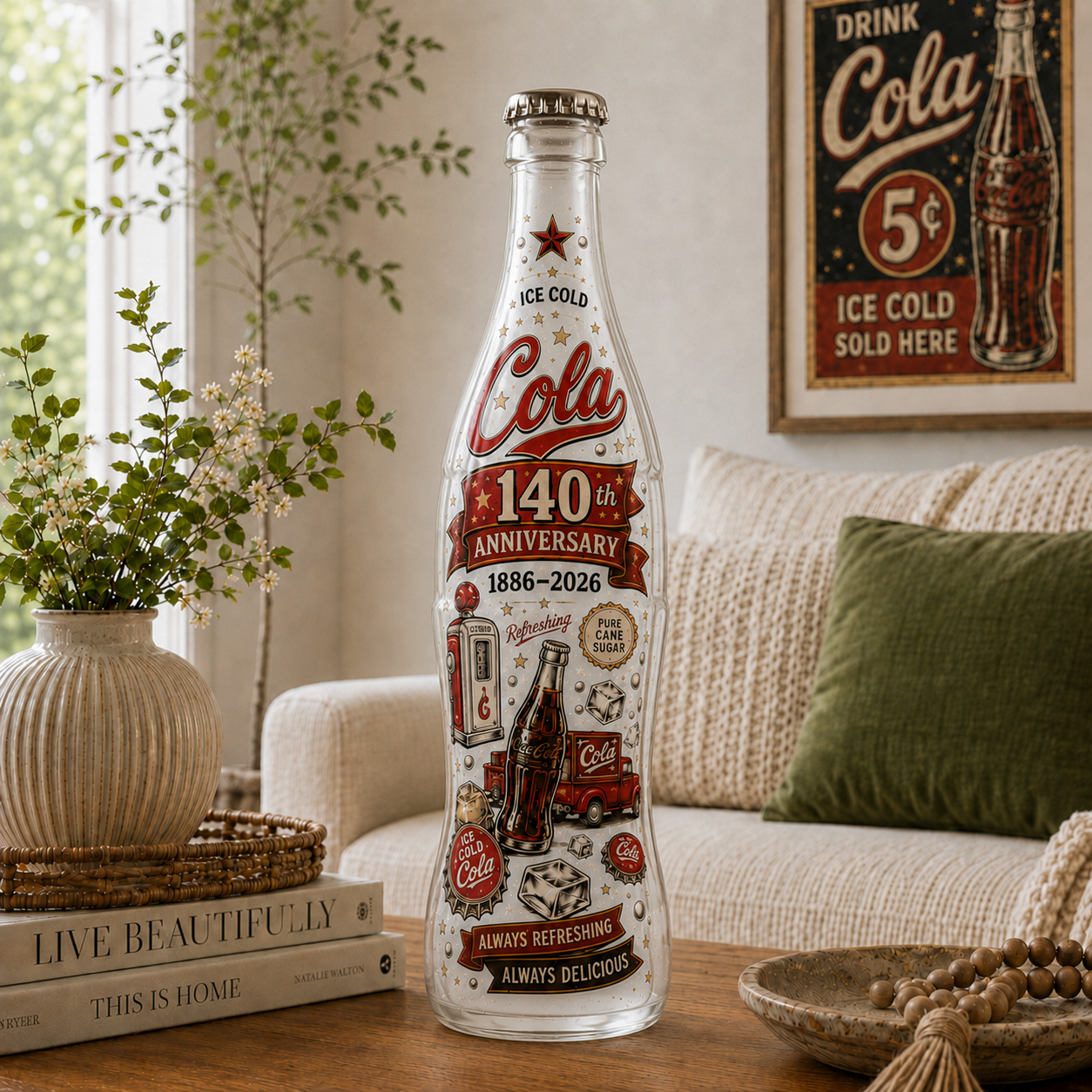 Classic Cola 140th Anniversary Memory Bottle Light | Vintage Illuminated Keepsake