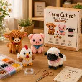 🧵✨ Tiny 3D Beaded Animal DIY Kit