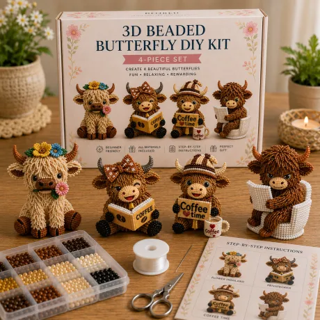 🧵✨ Tiny 3D Beaded Animal DIY Kit