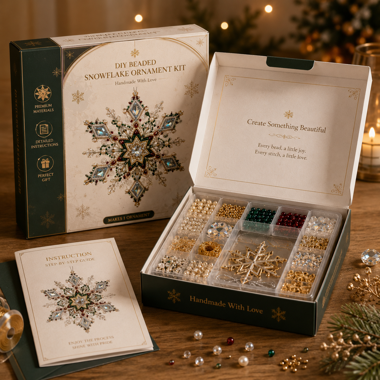 DIY Beaded Crystal Snowflake Ornament Kit