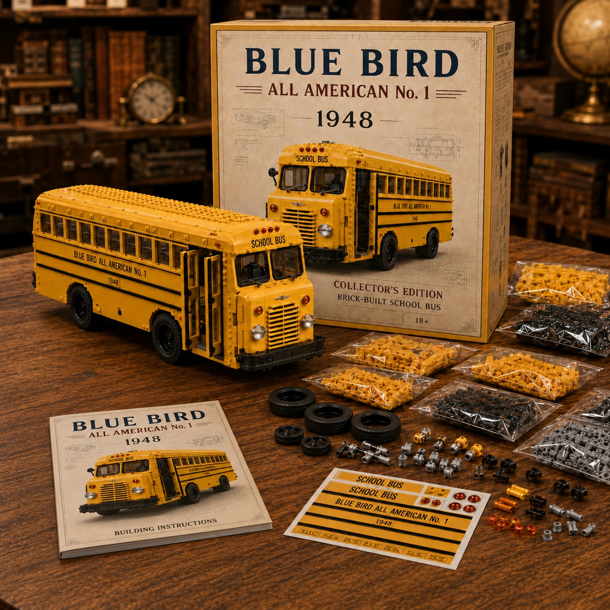 American Road Nostalgia | Blue Bird All American No. 1 1948 Collector’s  Building Block