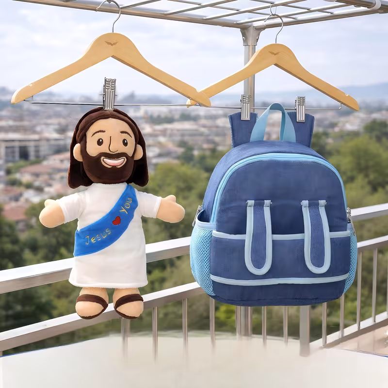 Carry His Love Everywhere — Jesus Loves You Plush & Backpack Set