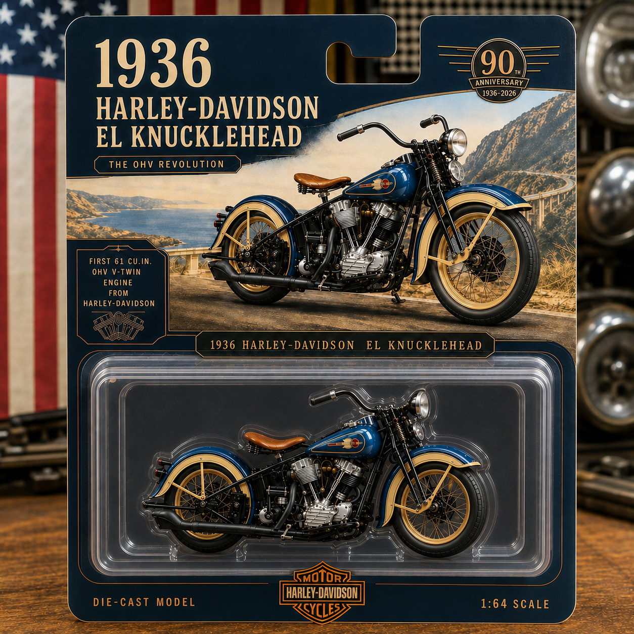 Ride Into Legend — 1936 Harley-Davidson EL Knucklehead 90th Anniversary Die-Cast Model