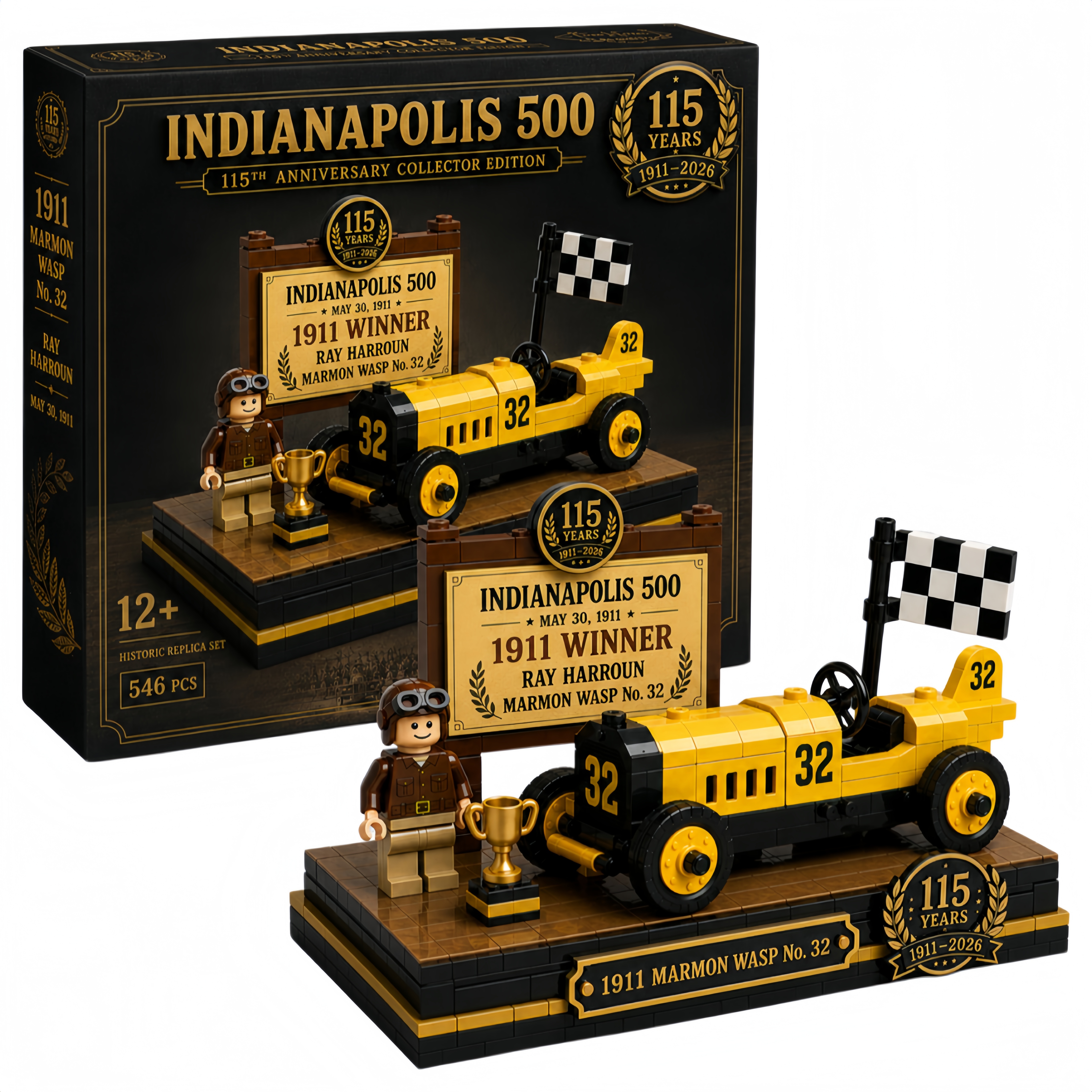 🏁 Racing Glory Reborn — Indianapolis 500 115th Anniversary Marmon Wasp No. 32 Building Block