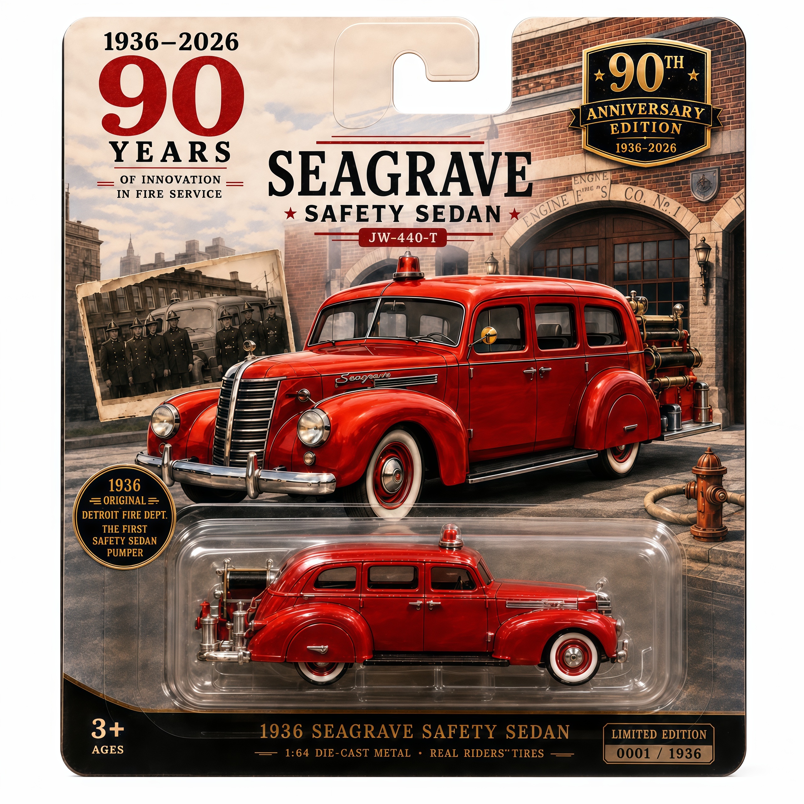 🚒 90 Years of Heroic Legacy – Seagrave Safety Sedan Limited Collector Car