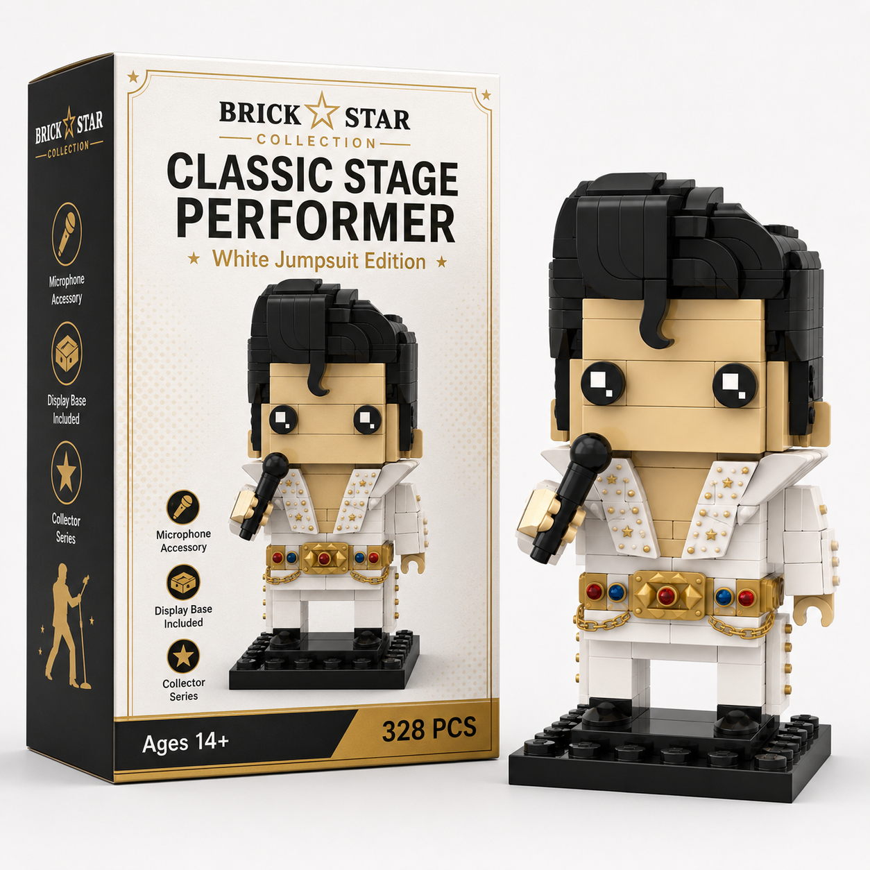 Rock ’n’ Roll Royalty | Classic Stage Performer Brick Figure