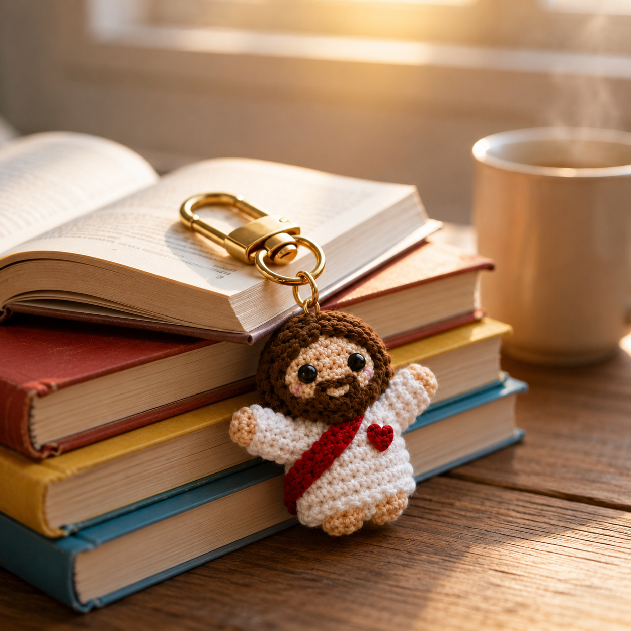 Lucky charm keychain farewell gift  – Jesus Crochet Angel Keychain