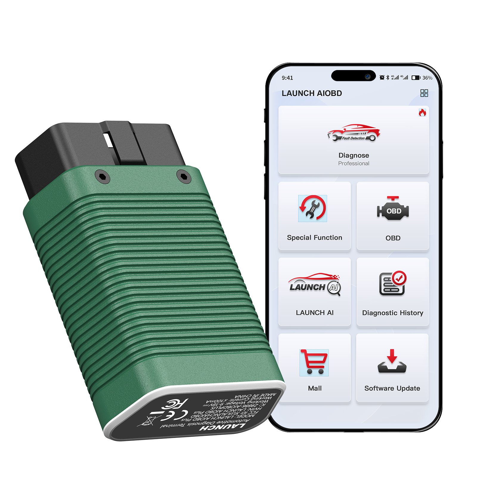 LAUNCH AIOBD Bluetooth OBD2 AI Car Diagnostic Scanner
