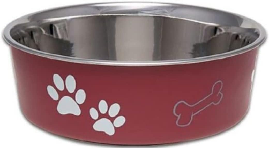 Bella Dog Bowls- Stainless Steel Dog & Cat Bowls - Spill Proof Dog Food Bowl, Cat Bowl, Puppy Essentials & Pet Supplies Great for Home & Travel (Small 10-20 lbs, Grape)