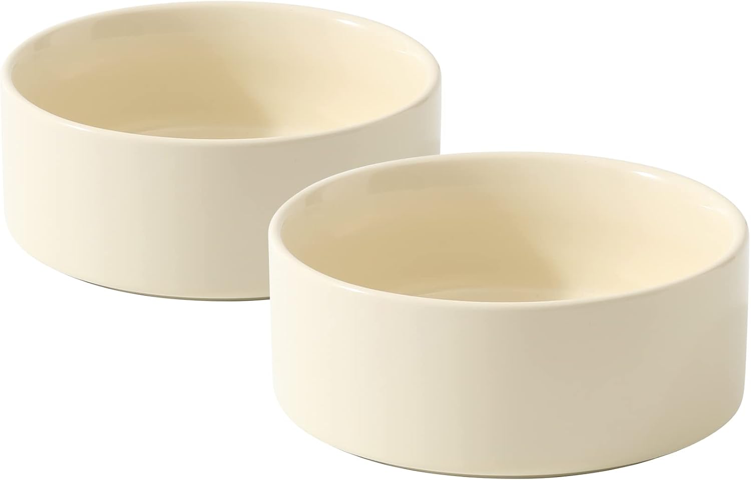Cat Bowls Water Bowl Set of Two, 5.1” Ceramic Cat Food and Water Bowl Whisker Friendly Pet Food Bowls for Indoor Cats, Wide Cat Water Dish Prevent Whisker Fatigue Non Slip Cat Feeder