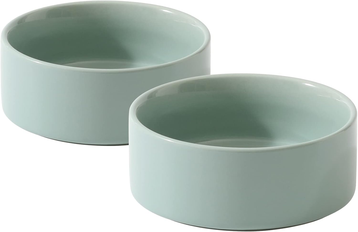 Cat Bowls Water Bowl Set of Two, 5.1” Ceramic Cat Food and Water Bowl Whisker Friendly Pet Food Bowls for Indoor Cats, Wide Cat Water Dish Prevent Whisker Fatigue Non Slip Cat Feeder