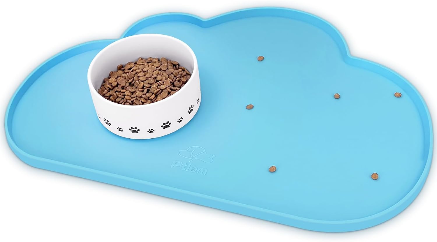 Silicone Pet Placemat for Dogs and Cats, Non-Slip Waterproof Dog Feeding Bowl Mats for Food and Water, Small Medium Large Pet Puppy Tray Mat Prevent Residues from Spilling onto The Floor, Grey