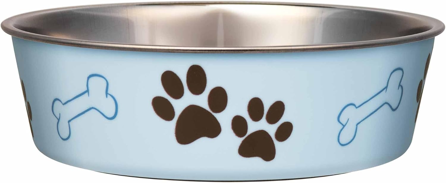 Bella Dog Bowls- Stainless Steel Dog & Cat Bowls - Spill Proof Dog Food Bowl, Cat Bowl, Puppy Essentials & Pet Supplies Great for Home & Travel (Small 10-20 lbs, Grape)