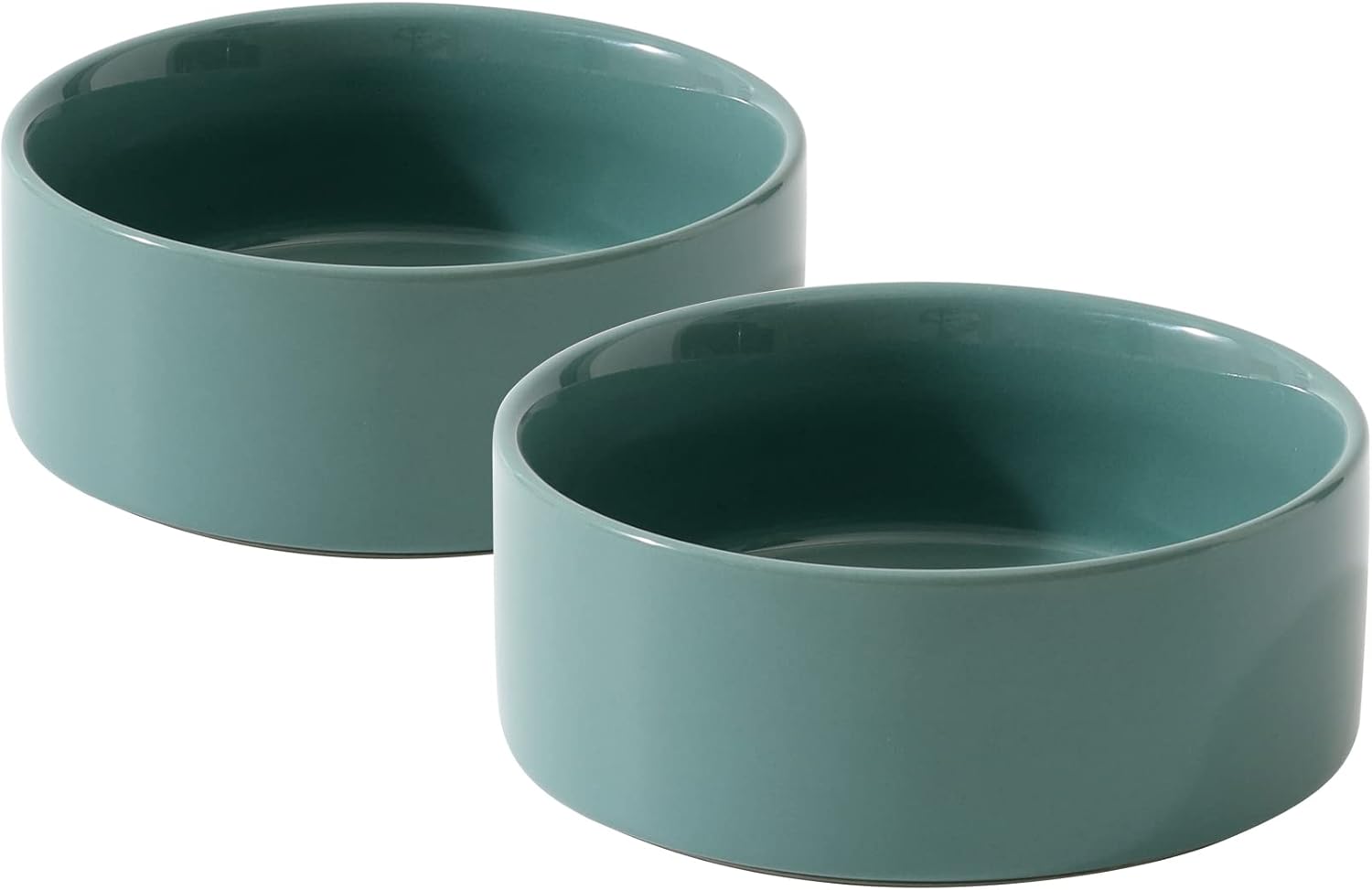 Cat Bowls Water Bowl Set of Two, 5.1” Ceramic Cat Food and Water Bowl Whisker Friendly Pet Food Bowls for Indoor Cats, Wide Cat Water Dish Prevent Whisker Fatigue Non Slip Cat Feeder