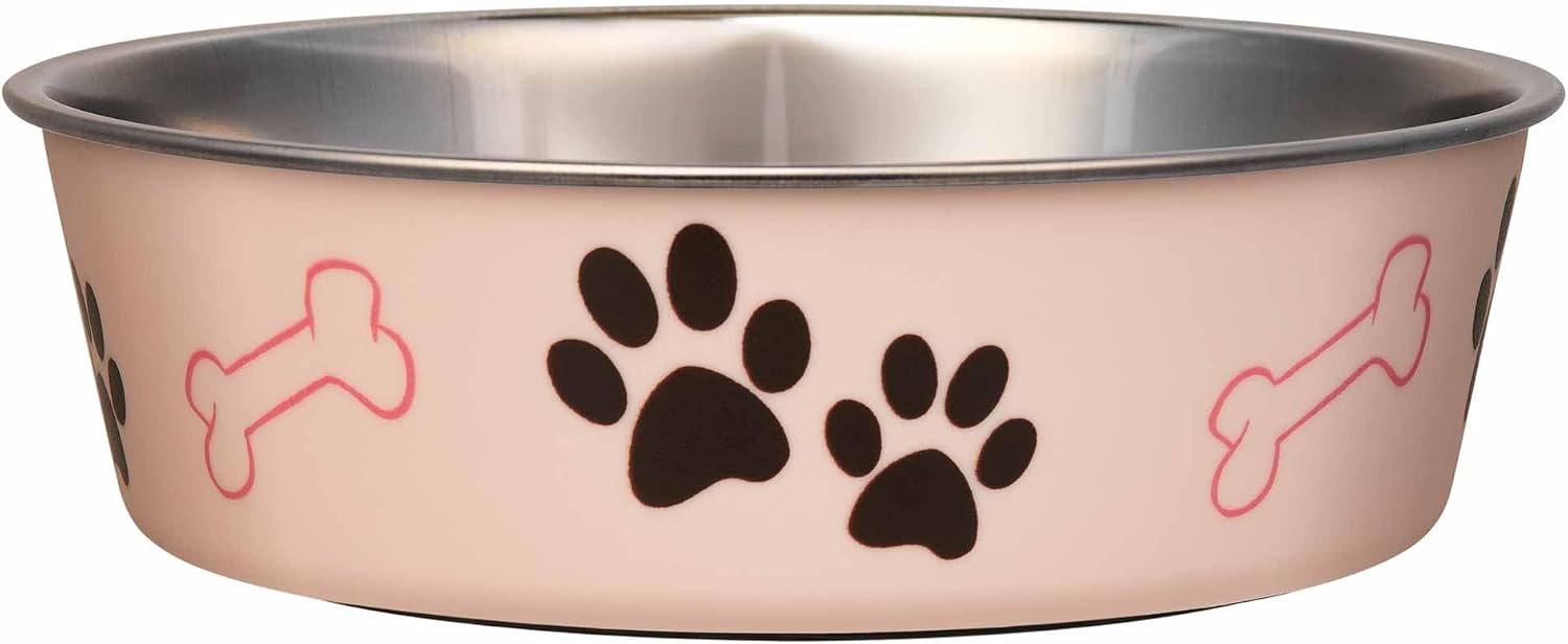 Bella Dog Bowls- Stainless Steel Dog & Cat Bowls - Spill Proof Dog Food Bowl, Cat Bowl, Puppy Essentials & Pet Supplies Great for Home & Travel (Small 10-20 lbs, Grape)